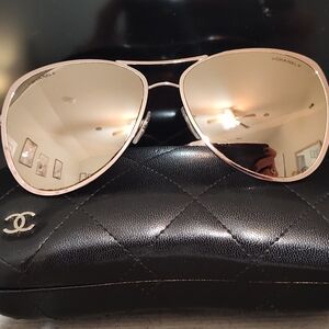 CHANEL Mirror Lens Aviator Sunglasses